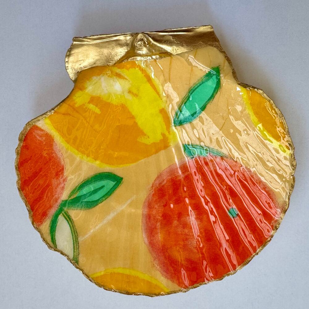 Vintage Citrus Fruit Botanical Trinket Dish - Picture 3 of 5